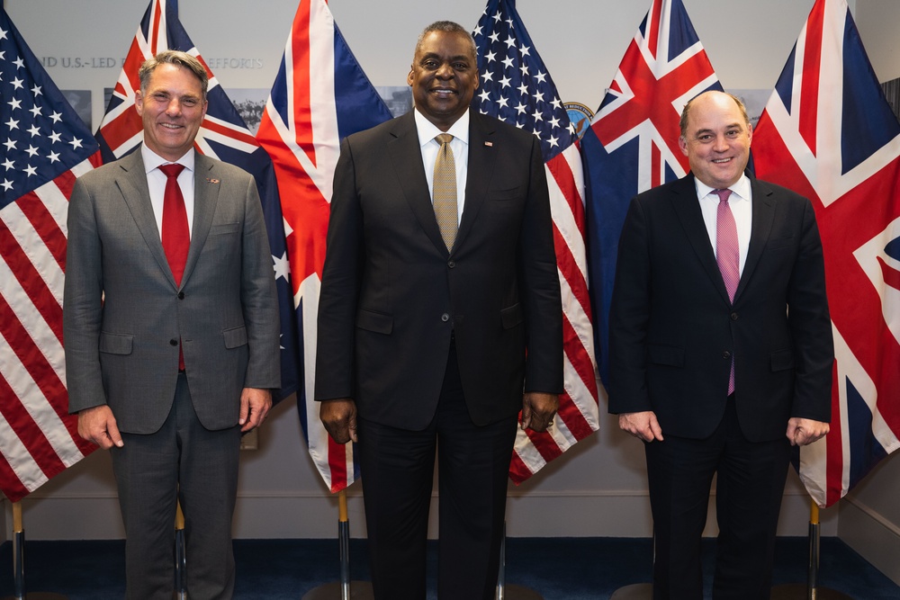 SECDEF Hosts a Trilateral Defense Ministerial Meeting with UK and Australia