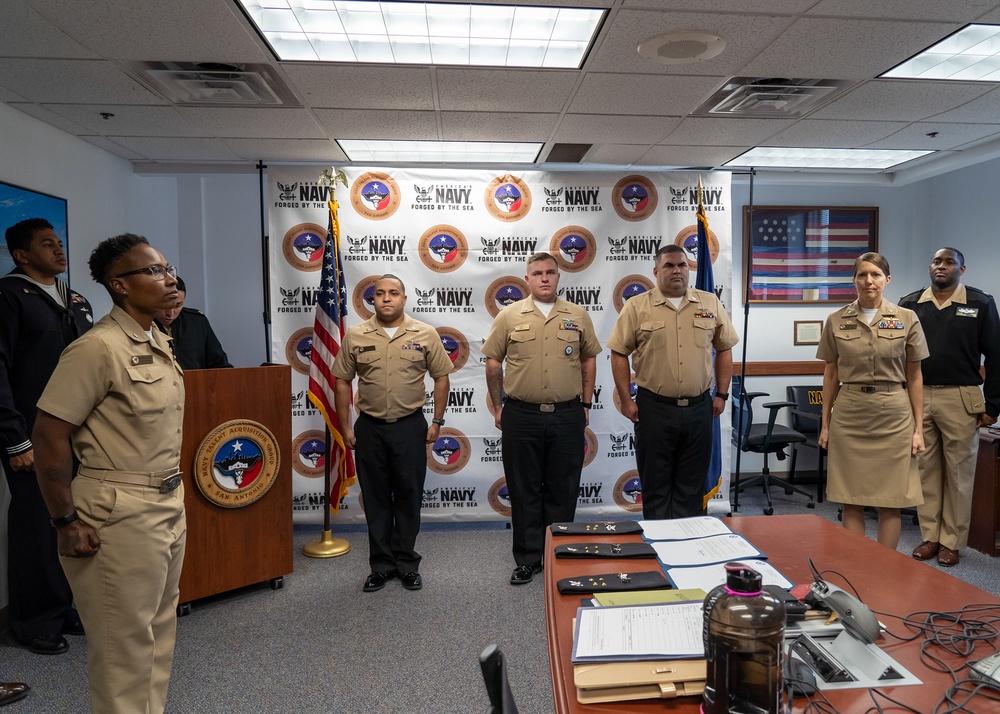 Navy Talent Acquisition Group San Antonio Celebrates the Advancement of Eight Sailors