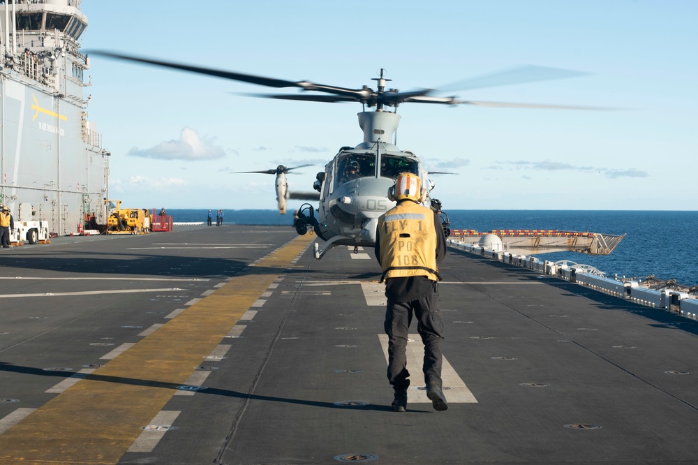 USS Tripoli, HMLA 369,  and VMM 364 Conduct Flight Operations