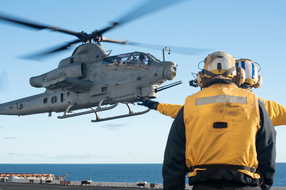 USS Tripoli, HMLA 369,  and VMM 364 Conduct Flight Operations