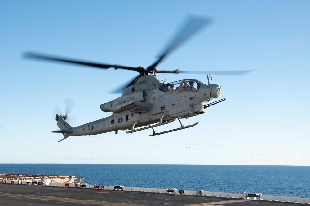 USS Tripoli, HMLA 369,  and VMM 364 Conduct Flight Operations