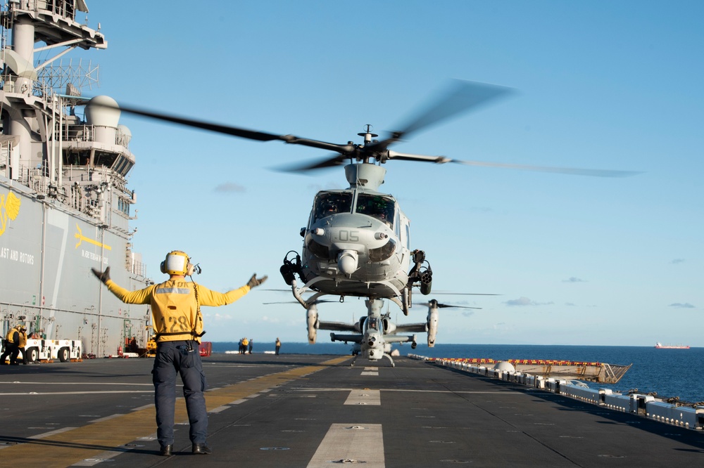 USS Tripoli, HMLA 369,  and VMM 364 Conduct Flight Operations