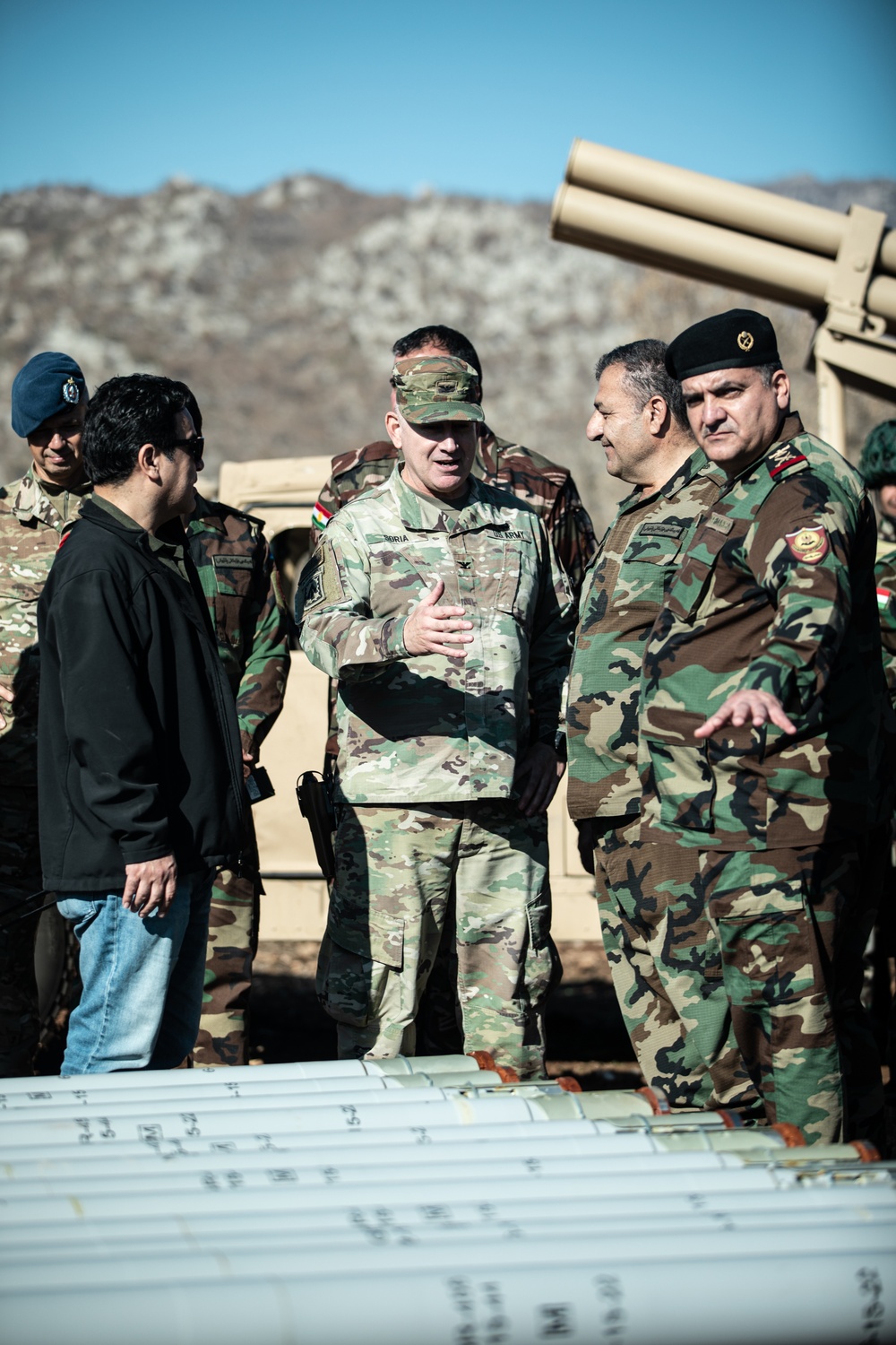 Col. Javier Soria, attends 1st Supporting Forces Command's Basic Artillery Graduation Exercise