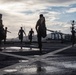 U.S. Marines with II MEF conduct Physical Training aboard USNS Trenton