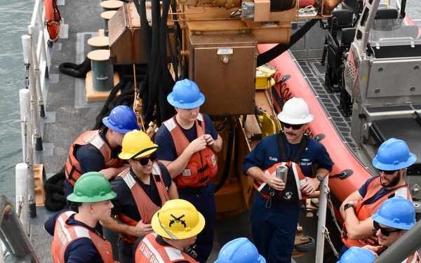 USCGC Hamilton gets underway in the Canary Islands