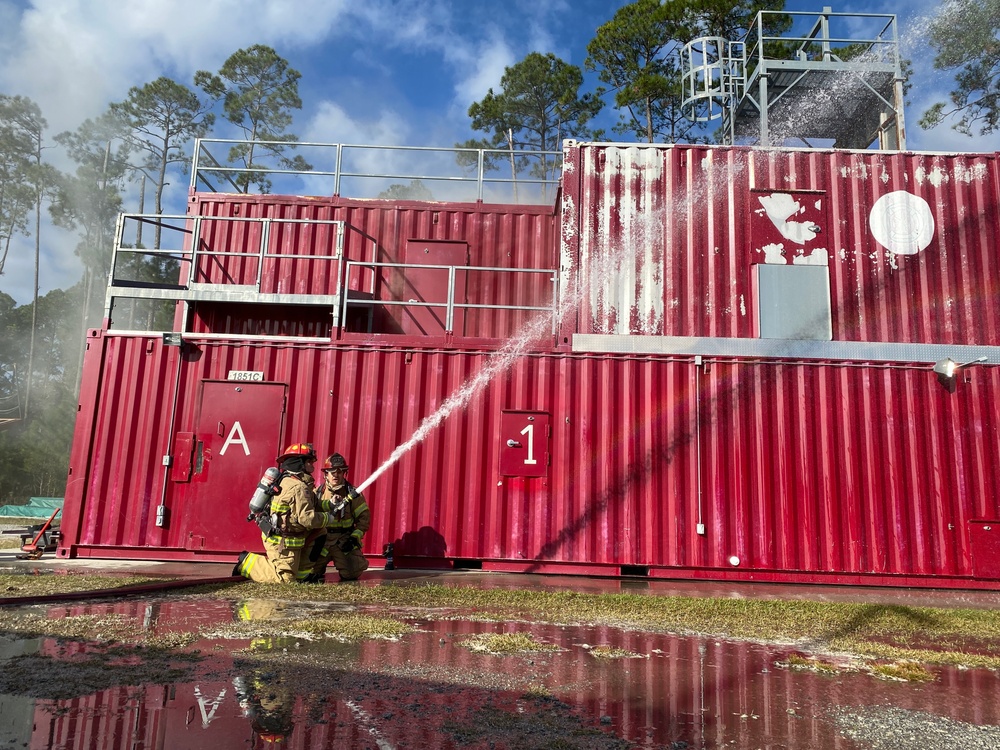 Fort Stewart -Hunter Army Airfield garrison command team gets hands-on with burn trainer