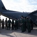 27th Special Operation Wing members receive Japanese Self-Defense Force members at Yokota Air Base, Japan