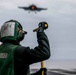 Sailors observes flight operations on the flight deck Abraham Lincoln