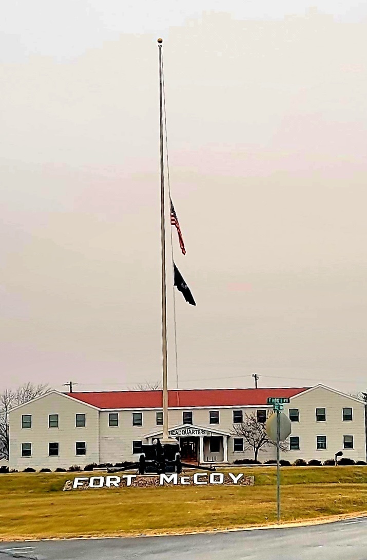 Flag set at half staff for 2022 Pearl Harbor Day at Fort McCoy