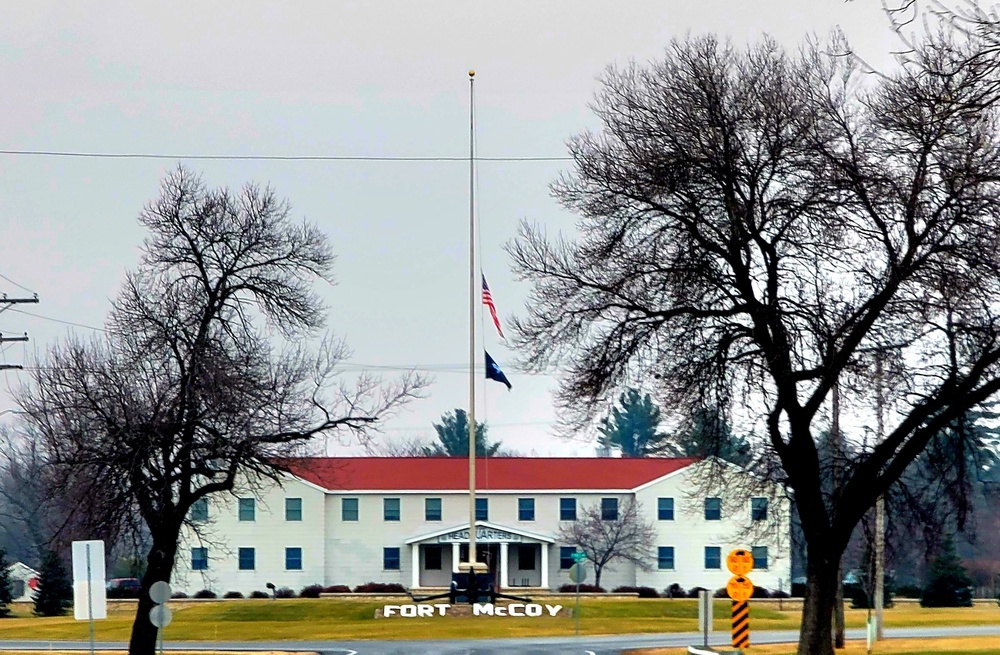 Flag set at half staff for 2022 Pearl Harbor Day at Fort McCoy
