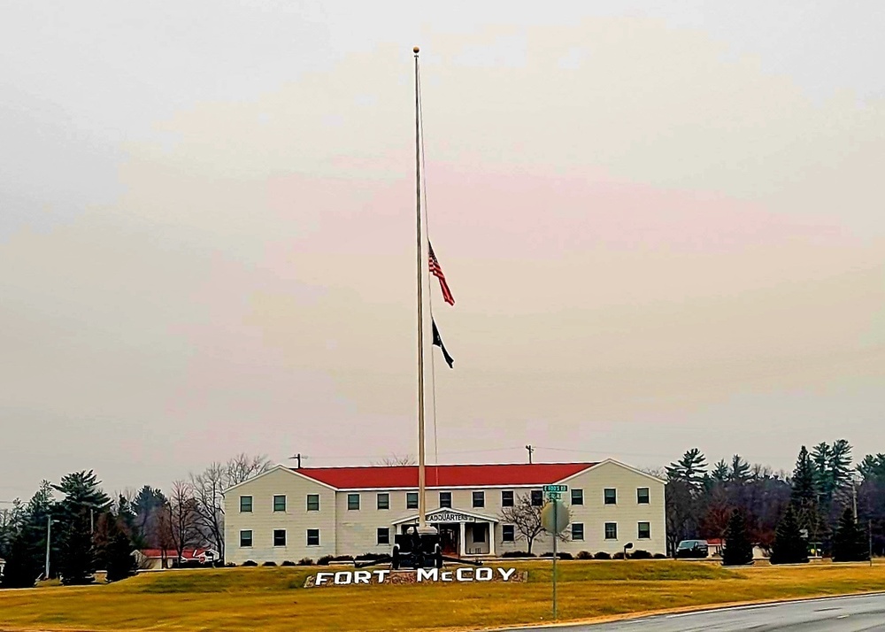Flag set at half staff for 2022 Pearl Harbor Day at Fort McCoy