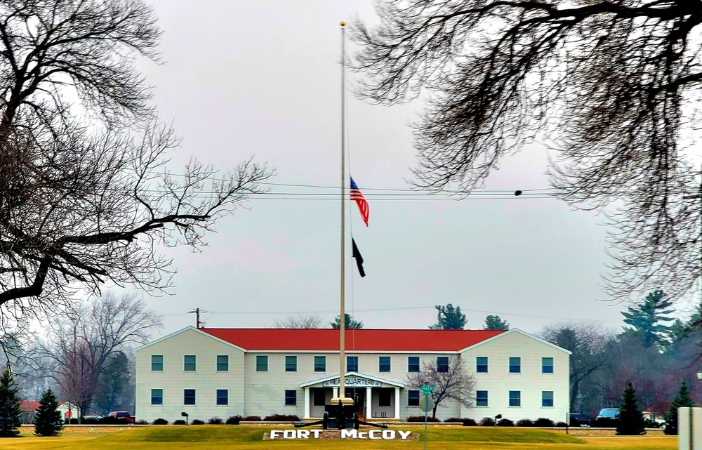 Flag set at half staff for 2022 Pearl Harbor Day at Fort McCoy