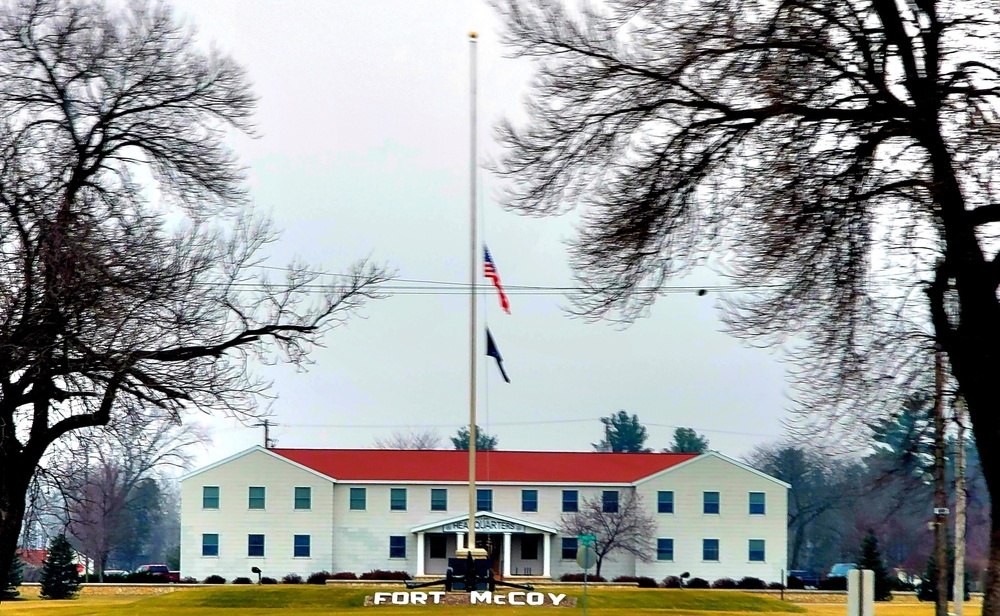 Flag set at half staff for 2022 Pearl Harbor Day at Fort McCoy