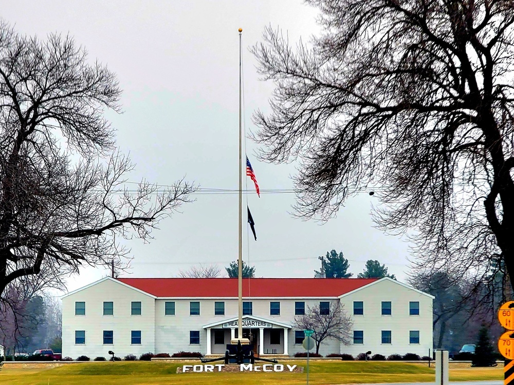 Flag set at half staff for 2022 Pearl Harbor Day at Fort McCoy