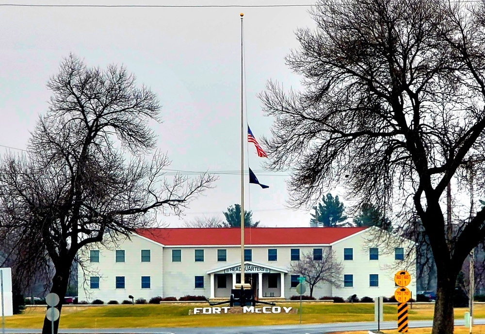 Flag set at half staff for 2022 Pearl Harbor Day at Fort McCoy