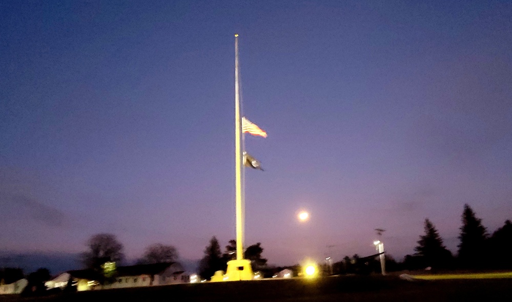 Flag set at half staff for 2022 Pearl Harbor Day at Fort McCoy