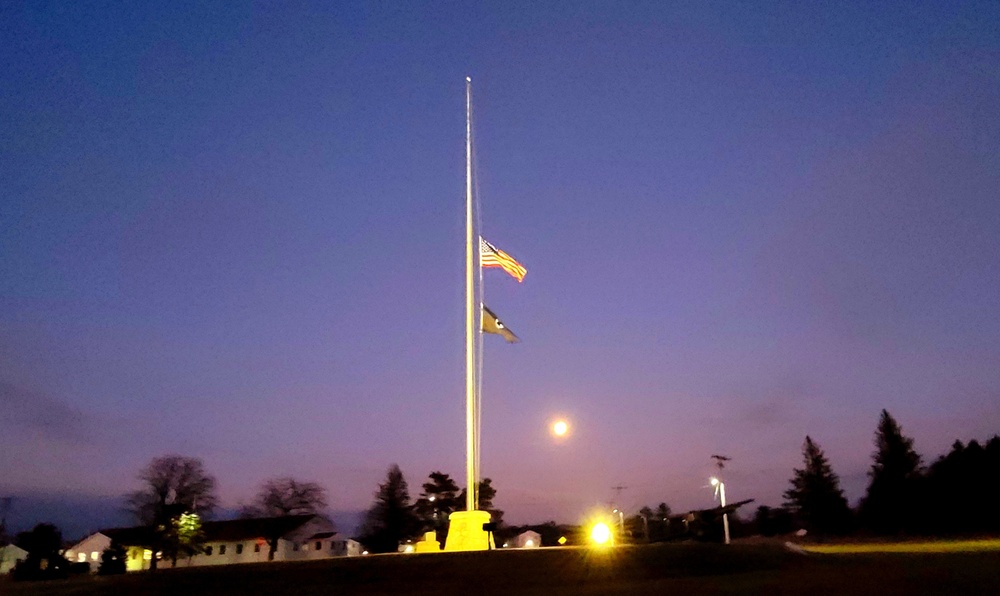 Flag set at half staff for 2022 Pearl Harbor Day at Fort McCoy