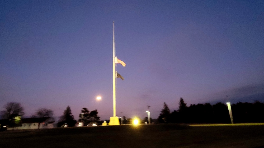 Flag set at half staff for 2022 Pearl Harbor Day at Fort McCoy