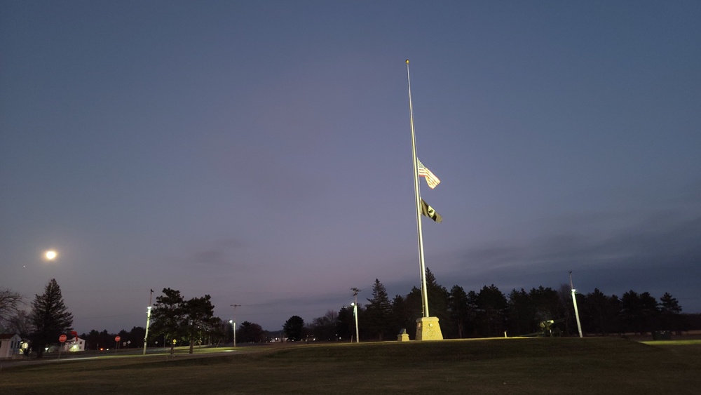 Flag set at half staff for 2022 Pearl Harbor Day at Fort McCoy