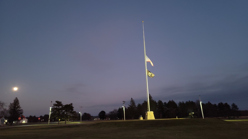 Flag set at half staff for 2022 Pearl Harbor Day at Fort McCoy