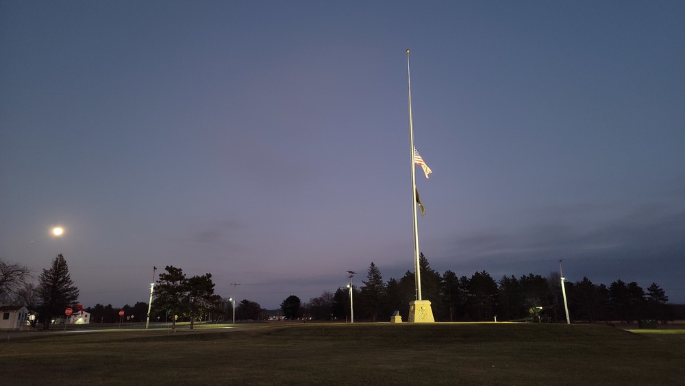 Flag set at half staff for 2022 Pearl Harbor Day at Fort McCoy