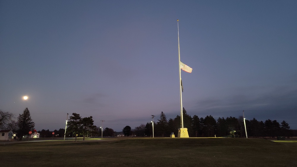 Flag set at half staff for 2022 Pearl Harbor Day at Fort McCoy