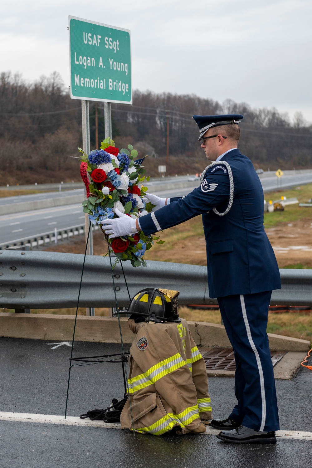 Bridge dedicated in honor of fallen 167th Airlift Wing firefighter