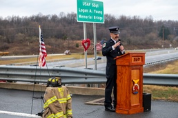 Bridge dedicated in honor of fallen 167th Airlift Wing firefighter