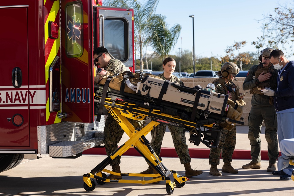 Marines, sailors participate in mass casualty simulation during Steel Knight