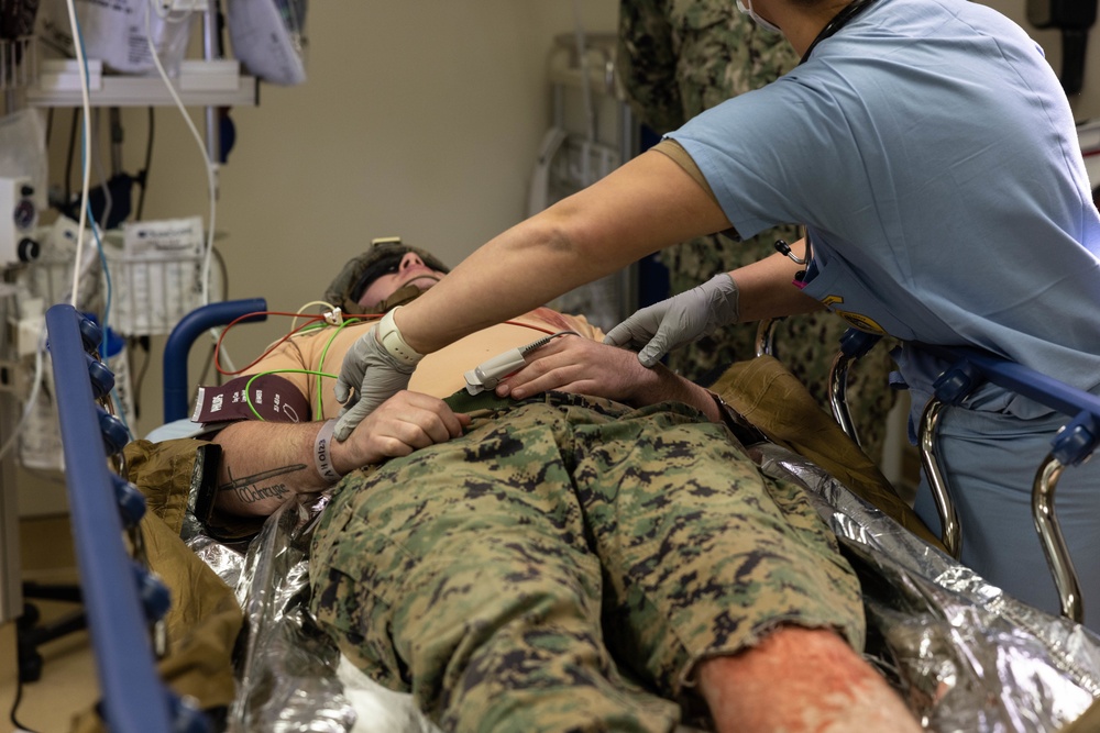 Marines, sailors participate in mass casualty simulation during Steel Knight