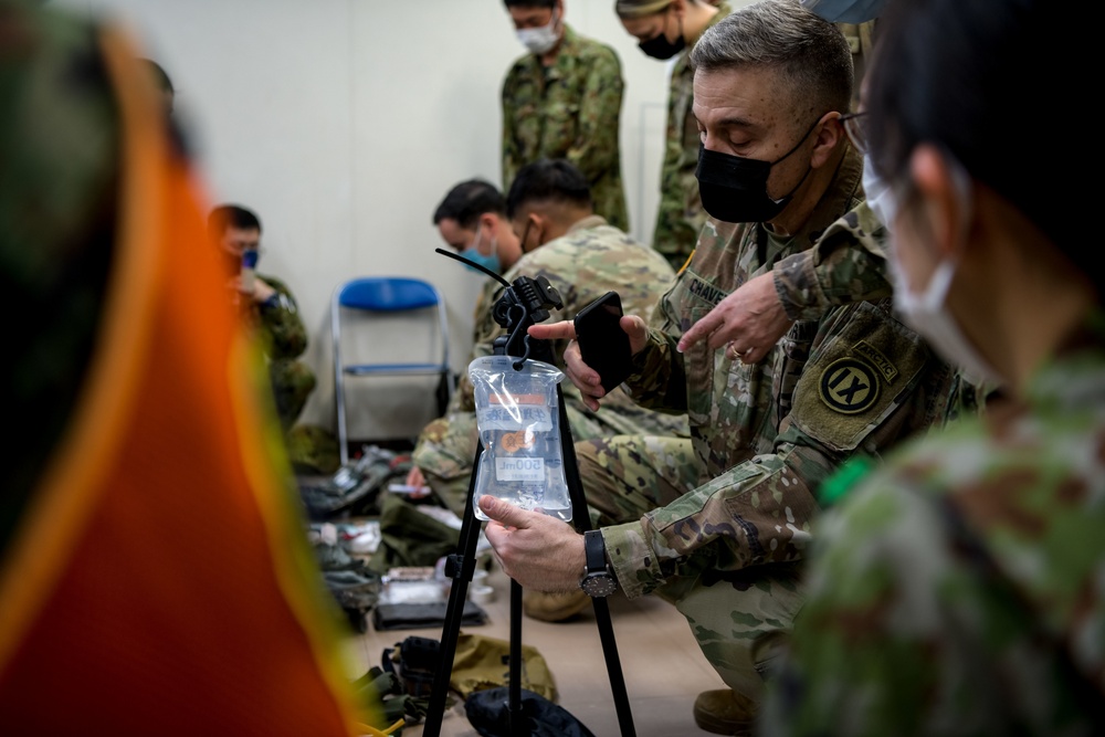 U.S. Army and JGSDF medical triage training at Yama Sakura