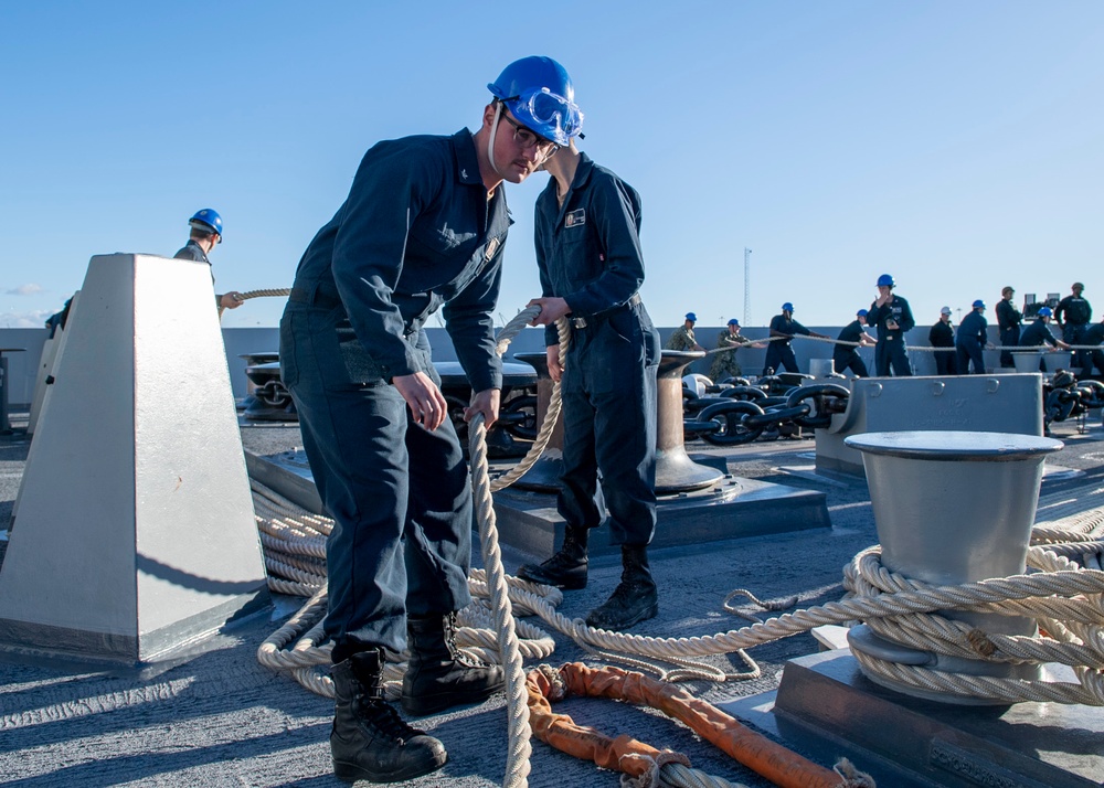 USS Portland (LPD 27) Departs for Artemis Recovery