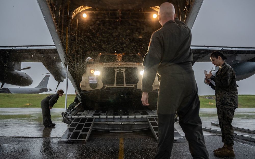 Winter Workhorse 23 | Combat Logistics Battalion 4 Marines load aircraft for Alert Contingency MAGTF Drill