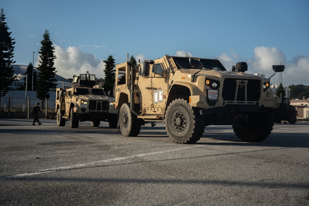 Winter Workhorse 23 | Combat Logistics Battalion 4 Marines load vehicles onto U.S. Army Landing Craft Utility