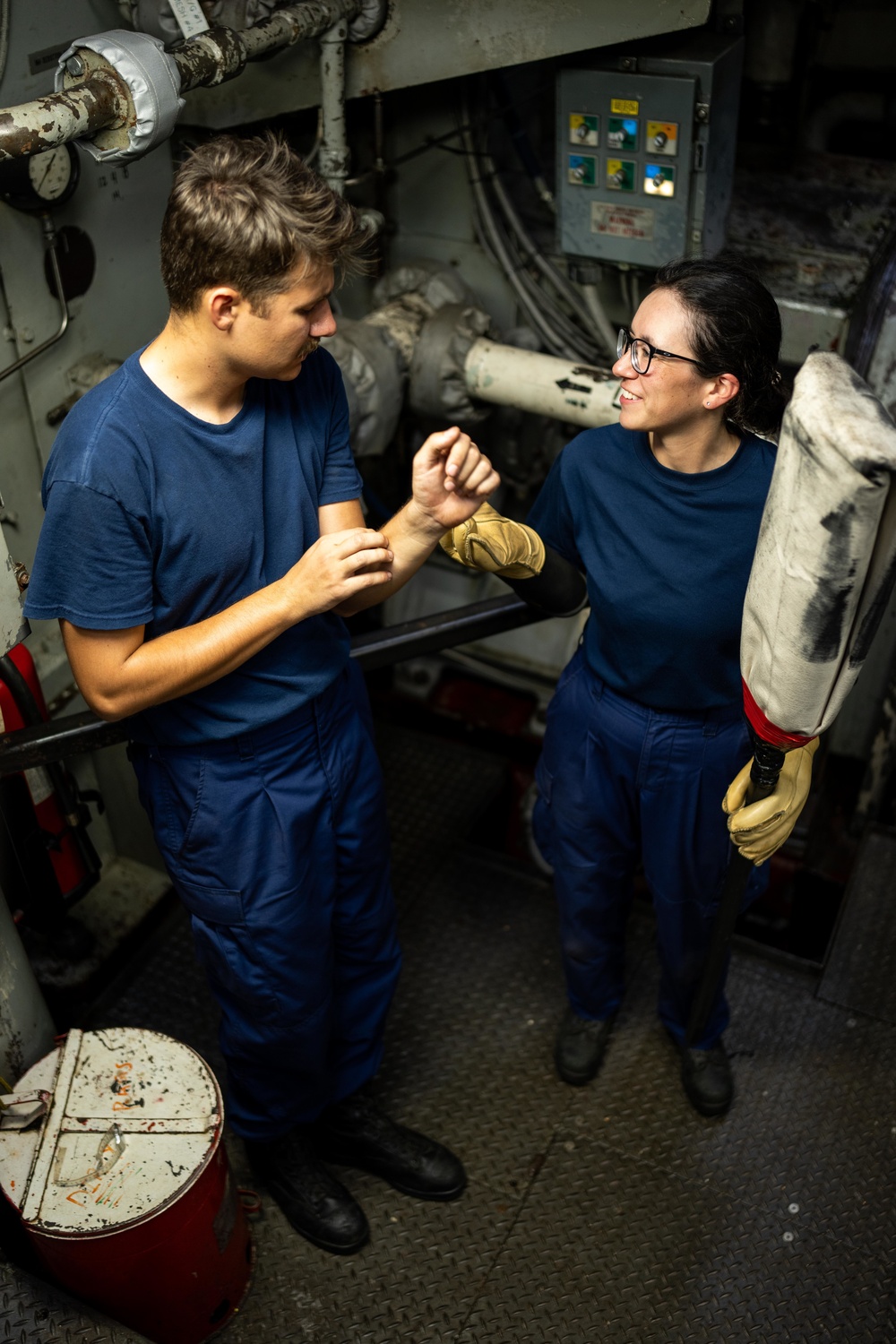 Coast Guard Cutter Polar Star’s (WAGB 10) engineers hard at work