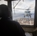 MH-60R Sea Hawk from the “Battlecats” of HSM 73 prepares to land on the flight deck of DDG 93