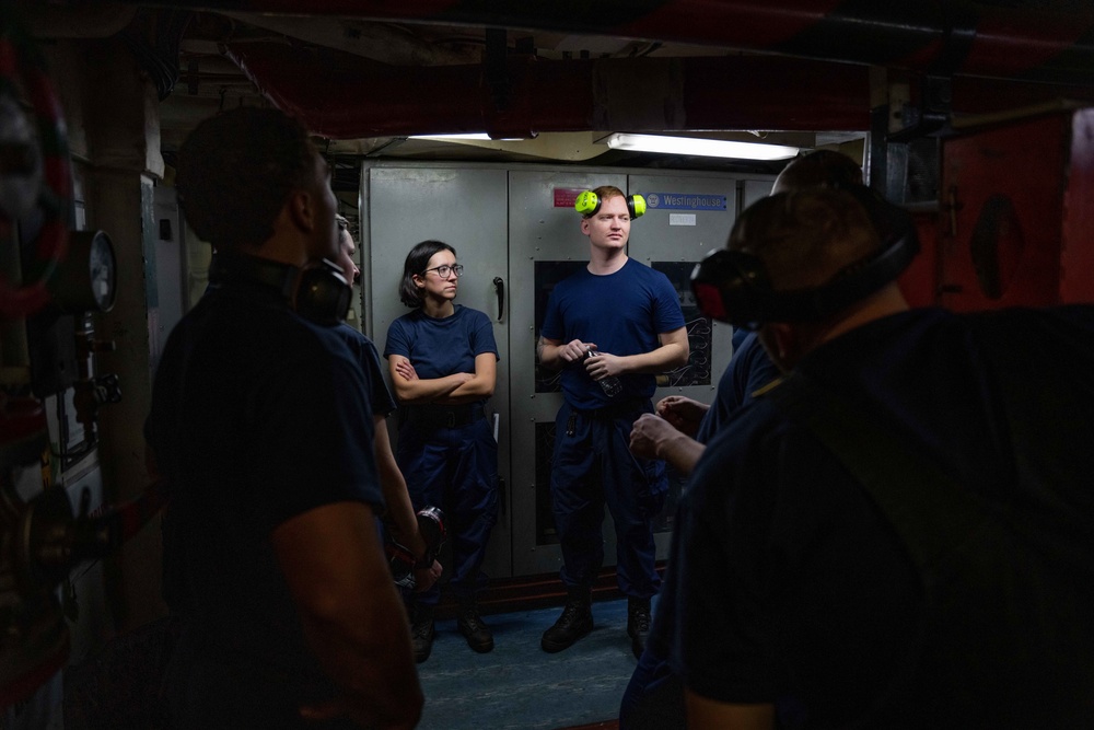 Coast Guard Cutter Polar Star (WAGB 10) conducts basic engineering casualty control exercises