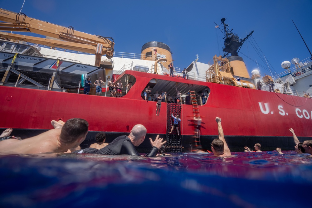 Coast Guard Cutter Polar Star (WAGB 10) has swim call near the equator