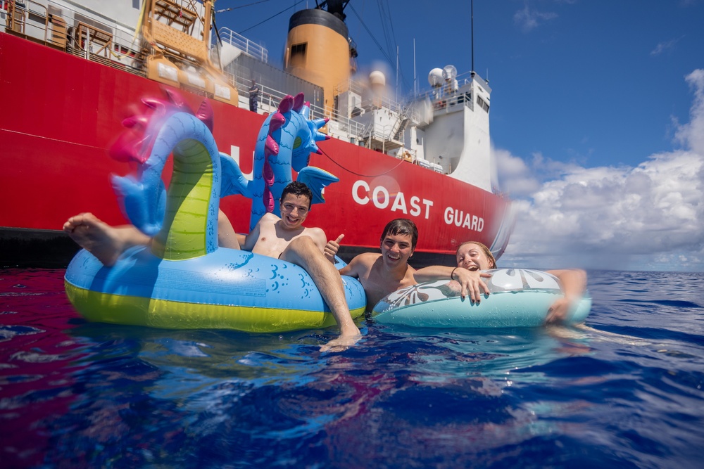 Coast Guard Cutter Polar Star (WAGB 10) has swim call near the equator