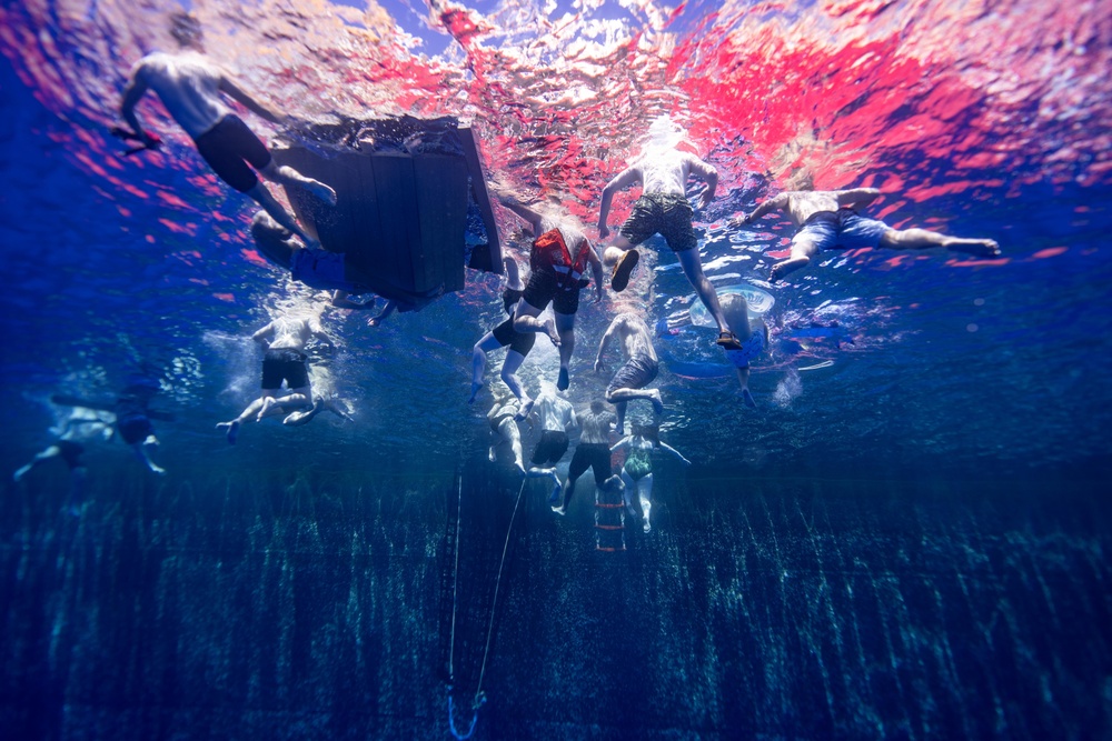 Coast Guard Cutter Polar Star (WAGB 10) has swim call near the equator