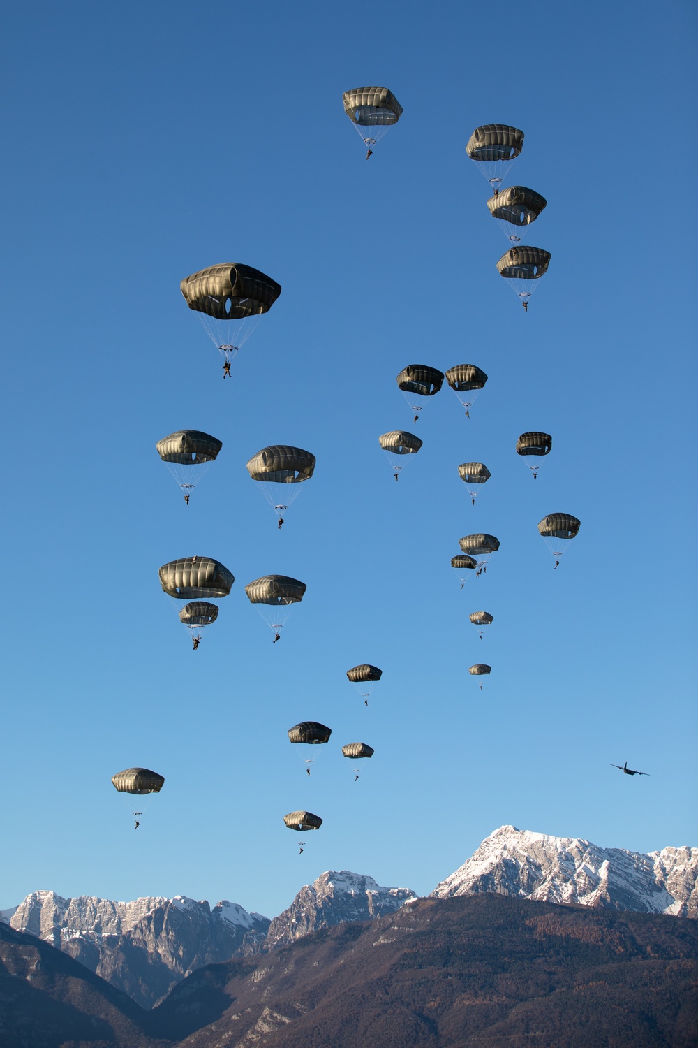 54th Brigade Engineer Battalion organized an Ugly Holiday Sweater jump at Aviano Air Base