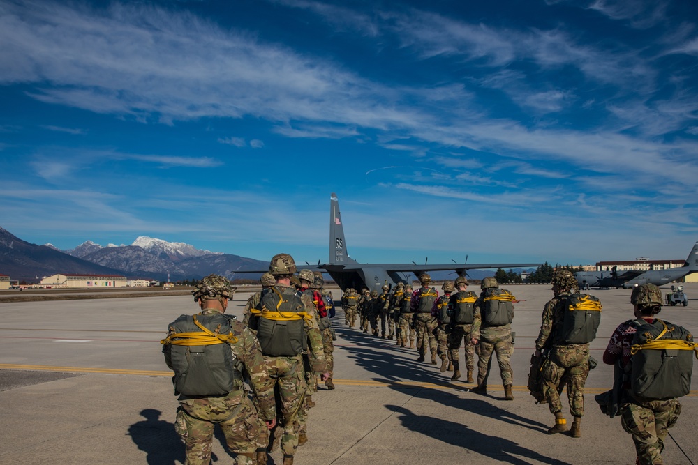 The 54th Brigade Engineer Battalion organized the Ugly Holiday Sweater jump