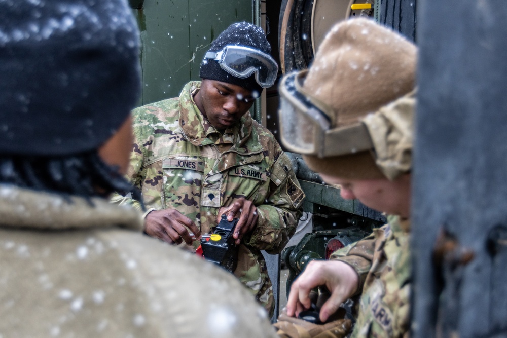 U.S. Army Soldier conducts fuel quality testing during a combined fuel training exercise