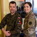 U.S. Army Officer swaps unit patches with Polish Officer