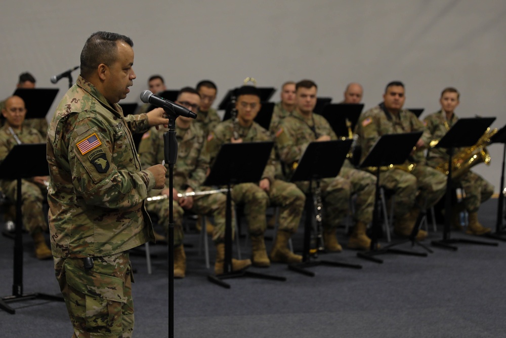 1st Infantry Division Band performs at Camp Kosciuszko, Poland