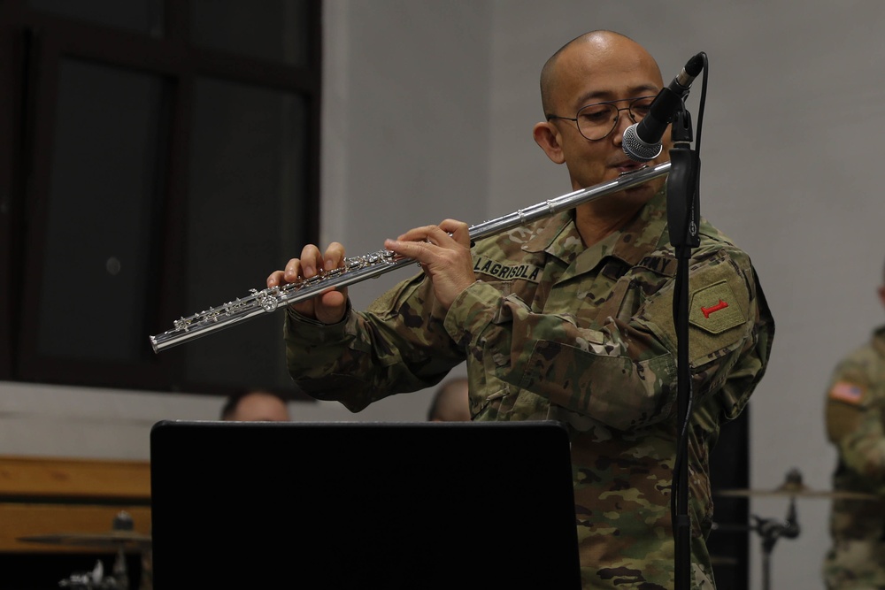 1st Infantry Division Band performs at Camp Kosciuszko, Poland