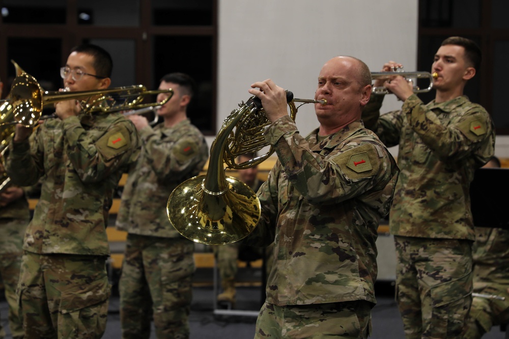 1st Infantry Division Band performs at Camp Kosciuszko, Poland