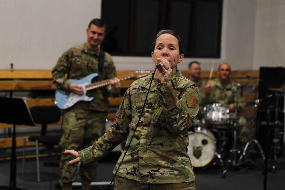 1st Infantry Division Band performs at Camp Kosciuszko, Poland