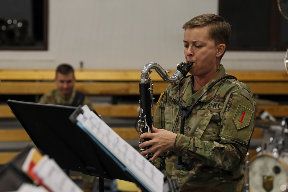 1st Infantry Division Band performs at Camp Kosciuszko, Poland