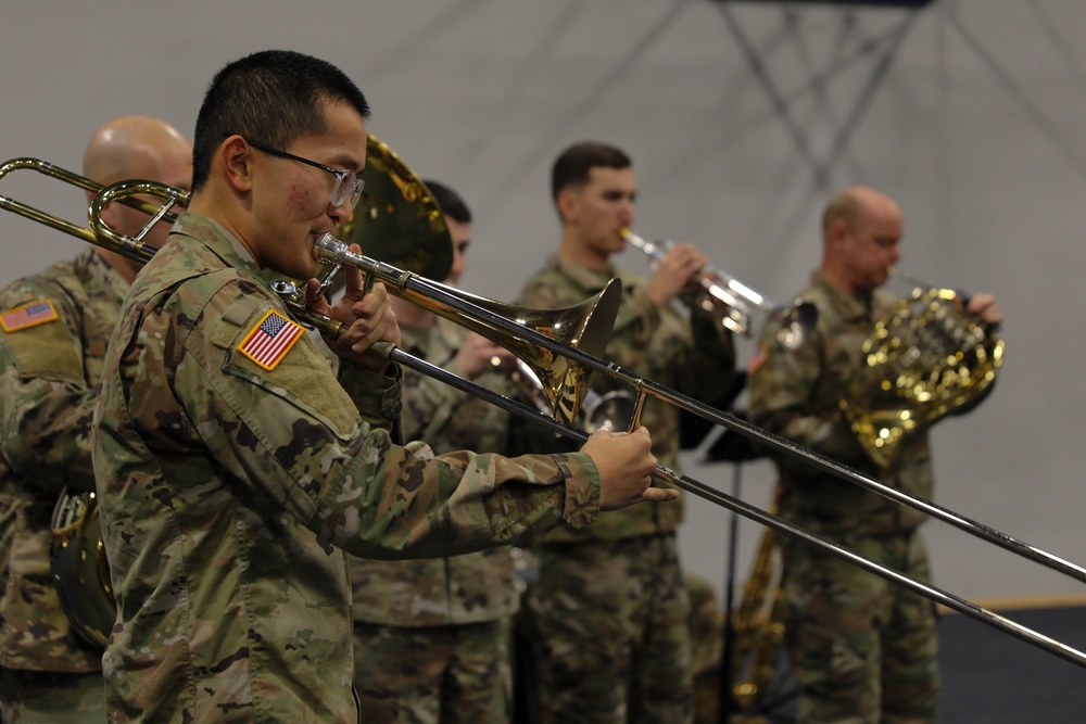 1st Infantry Division Band performs at Camp Kosciuszko, Poland